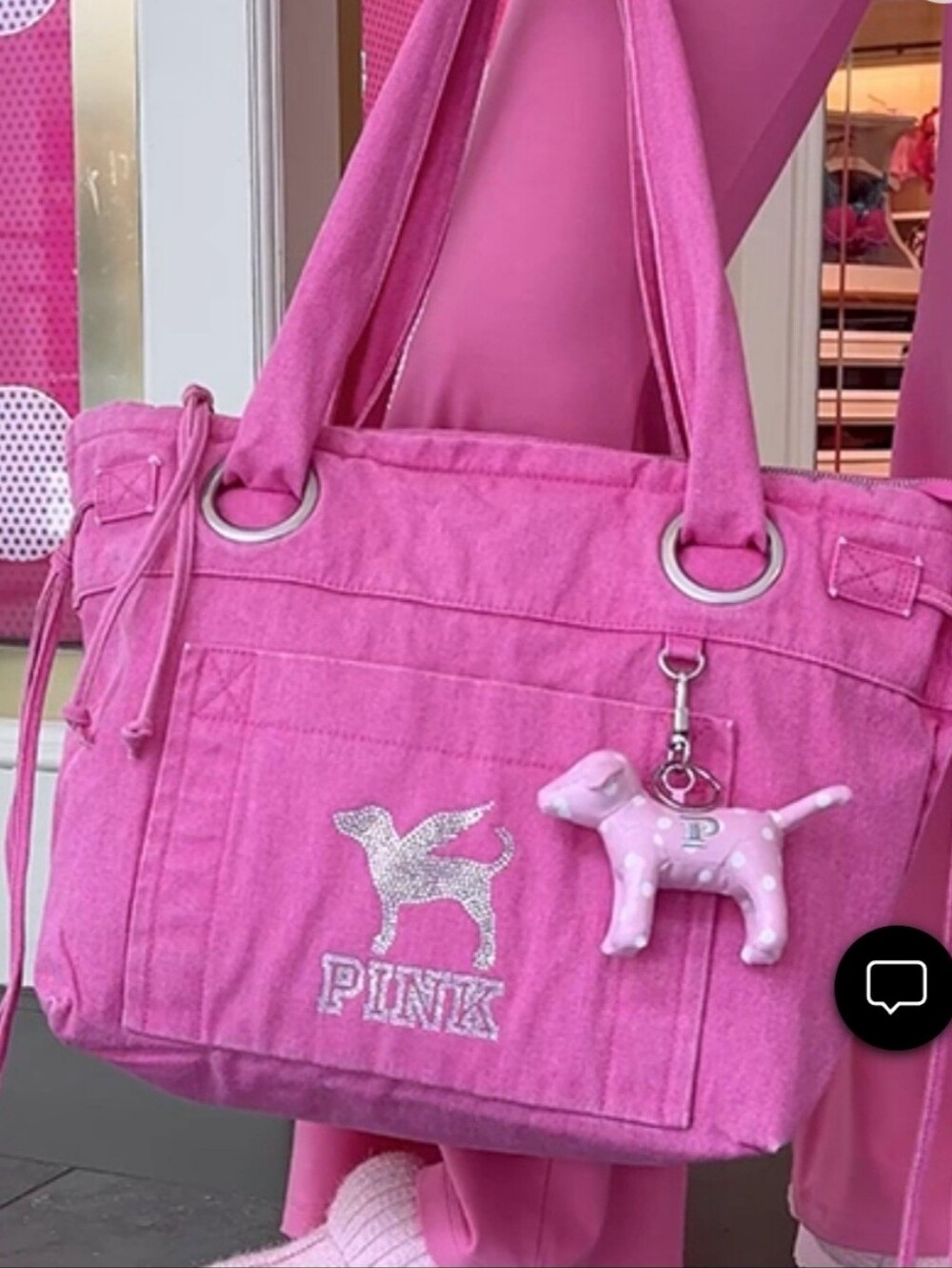 Victoria's Secret Fashion Show WATCH PARTY KIT PINK BLING DOG FLAT BOTTOM TOTE